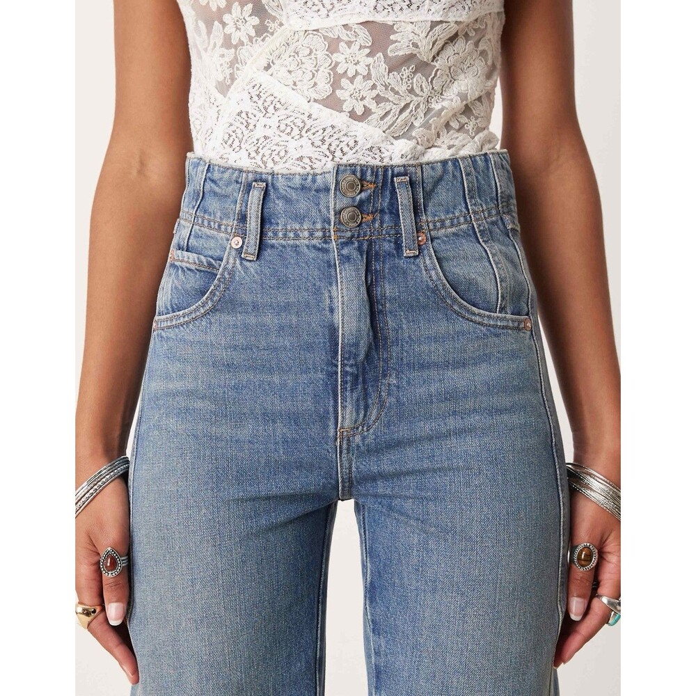 NEW FREE PEOPLE WE THE FREE OPAL ASTER STRAIGHT LEG JEANS Size 24 - Picture 8 of 16